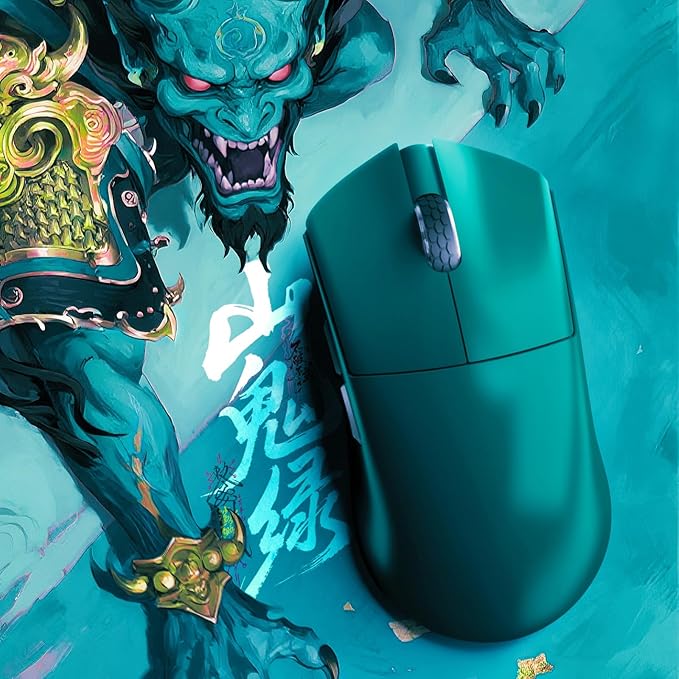 Darmoshark M3V2 8K Wireless Gaming Mouse,Tri-Mode 2.4G/USB-C/Bluetooth Mouse Up to 26000Dpi,PAW3395 Optical Sensor Lightweight 58g,5 programmable Button,Computer Mouse for Laptop,PC,Windows,Mac(Green)