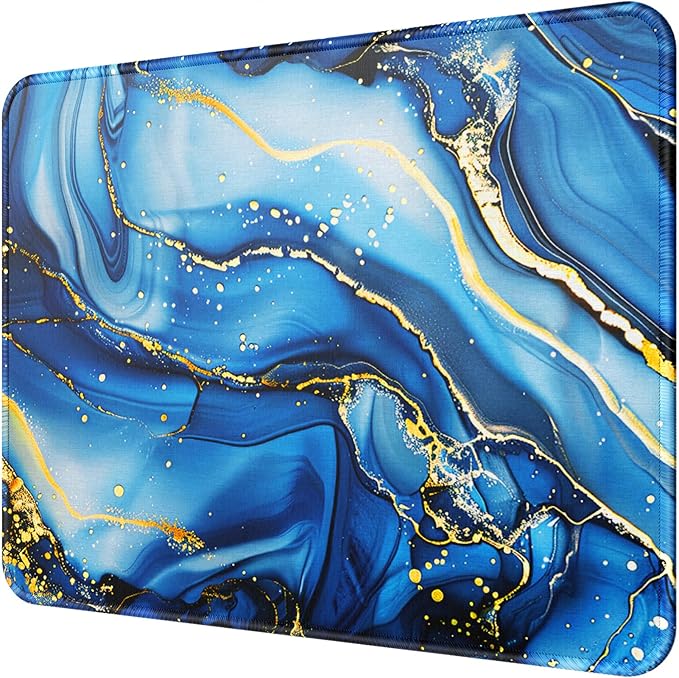 MROCO Mouse Pad [30% Larger] with Anti-Fray Stitched Edges, Premium-Textured Waterproof Surface, Non-Slip Rubber Base, Computer & Gaming Mouse Mat for Laptop, Office & Home, 8.5 x 11 in, Blue Marble