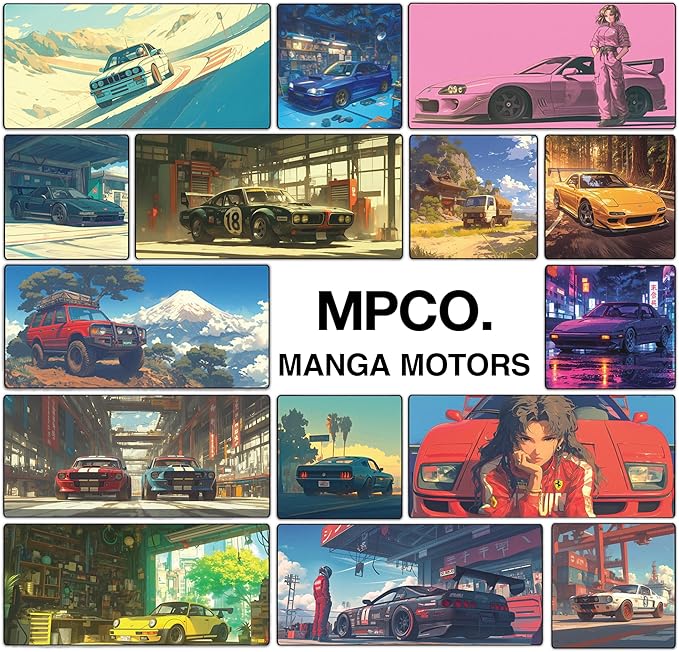 MPCO. Original Large Gaming Desk Mat – 36" x 17" Aeroglyde Manga Motors Tetsus-Toyota Full Desk Mouse Pad for Smooth Precision – Non-Slip, Washable Extra-Large PC Mouse Pad for Gaming Sessions