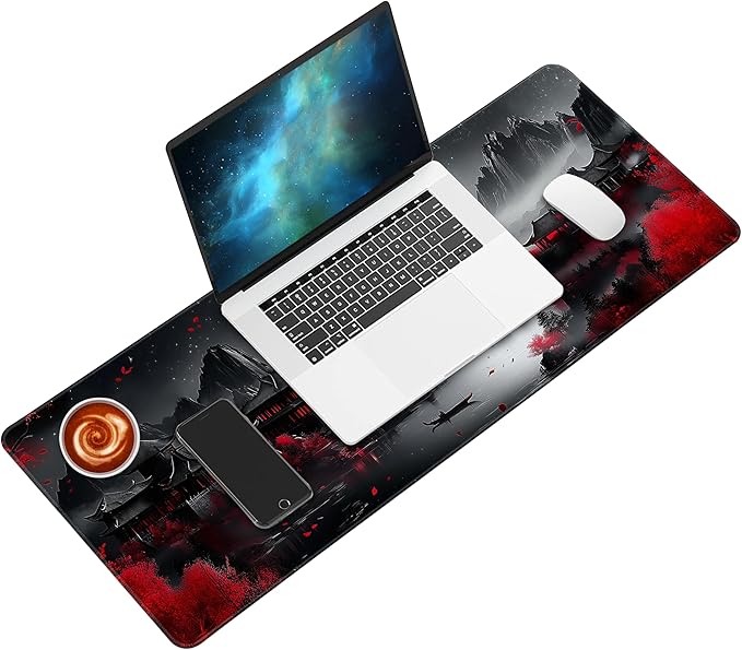 Mouse Pad Desk Mat XL Mouse Pad Gaming Keyboard Mat Office Desk Decor Accessories (Moon Bird)