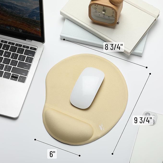 Mr. Pen- Ergonomic Mouse Pad with Wrist Rest, Yellow Breathable Fabric with Memory Foam Cushion, Non-Slip Rubber Base, Gel Mouse Pad with Wrist Support