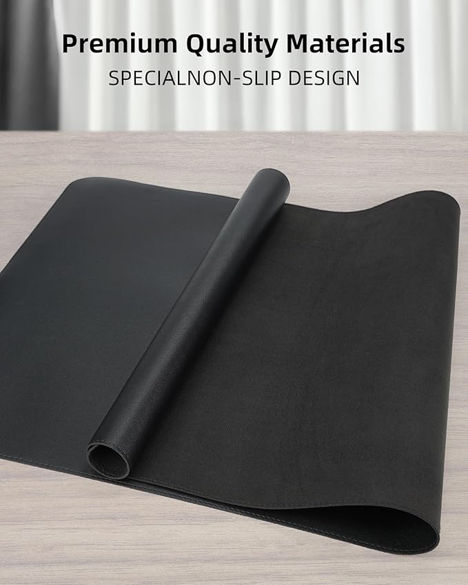 Large Desk Mat 55"x24" - Premium Non-Slip Desk Pad, Waterproof and Scratch-Resistant Office Desk Protector, Large Desk pad Workspace Mat for Home and Office(Black)