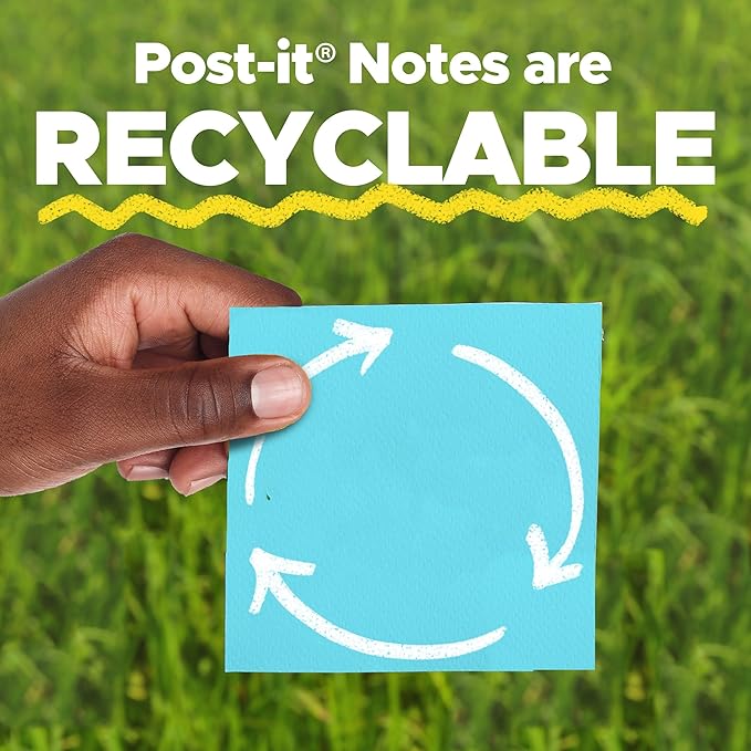 Post-it Super Sticky Lined Notes, Telephone Message, 4 Sticky Note Pads, 4 x 5 in., Ideal for Organization in Your Dorm, Home or Office, Energy Boost Collection