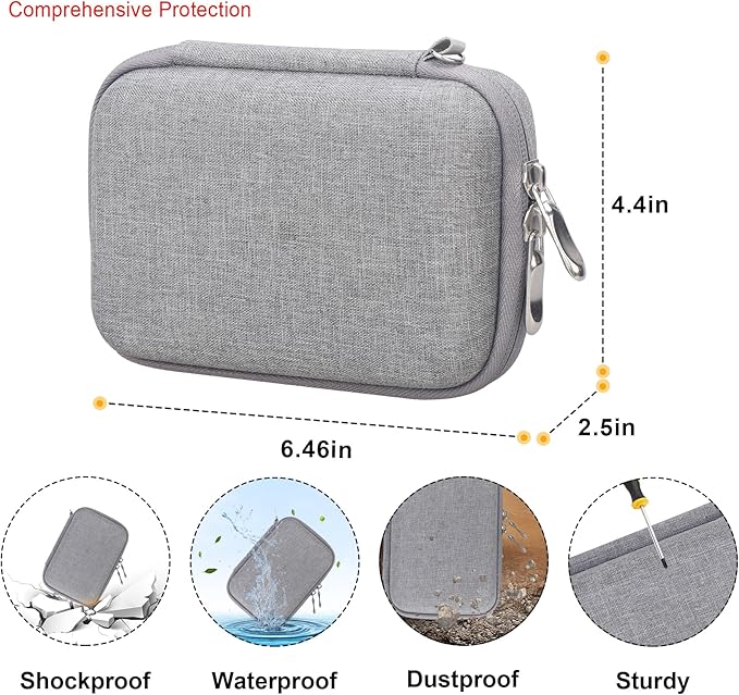 Elonbo Carrying Case for ORGBRO X1 Label Maker Machine, Portable Bluetooth Label Printer Storage Holder, Wireless Built-in Cutter Small Label Makers Handheld Sticker Maker Travel Bag, Grey