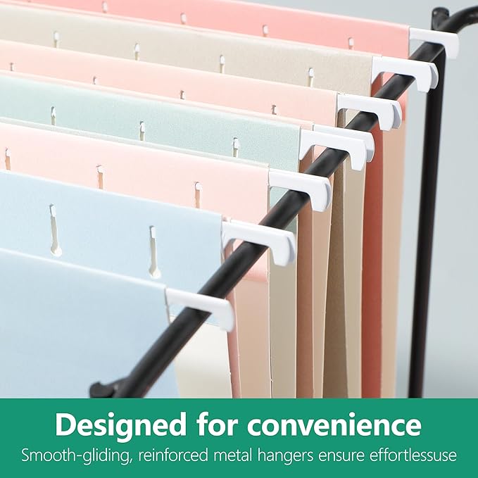 Hanging File Folders,25 Pack Pink Folders,Reinforced Hang Folders Letter Size,Adjustable 1/5-Cut Tabs,Designed for Bulky Files,Filing Cabinet