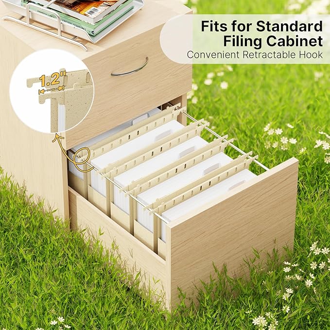 XINGIA Wheat Straw Extra Capacity Hanging File Folder,Letter Size 2 Inch Expanding Plastic File Cabinet Folders,Heavy Duty Hang Folders with Tabs,Accordian Pocket for File Frame Box(Morandi Yellow)