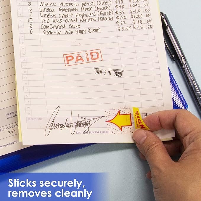BAZIC Products Neon Page Marker Dispensers – Sticky Notes for Study Materials, Office Use, Sign Here & Notary Supplies, Colored Page Markers for Books and Documents, 50 Flags/Pack, 288-Packs