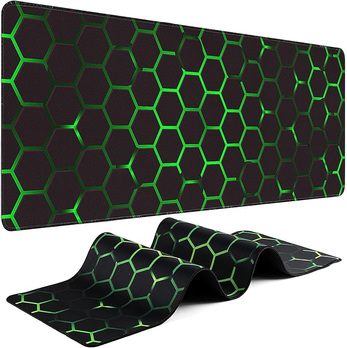 Gaming Mouse Pad - (31.5"×11.8") Honeycomb Large Mouse Pads for Desk - Desk Mat for Keyboard and Mouse with Non-Slip Base, Desks Pad Matfor Game/Office & Home