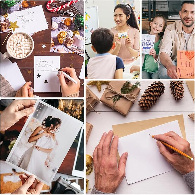 200 Pack 4x6 Cardstock Paper, 80lb White Blank Index Cards Thick Paper Heavyweight Cardstock for Printer, Postcards, Wedding Invitation, Thankyou Cards