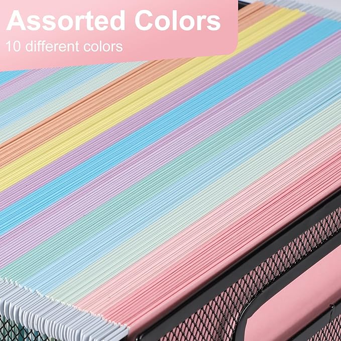 Hanging File Folders, 30 Pack Letter Size Hanging File folders with 1/5-cut Tabs, Stay Organized for Your Home and Office Bulk File, Documents and Paper, Macaron 10 Colors