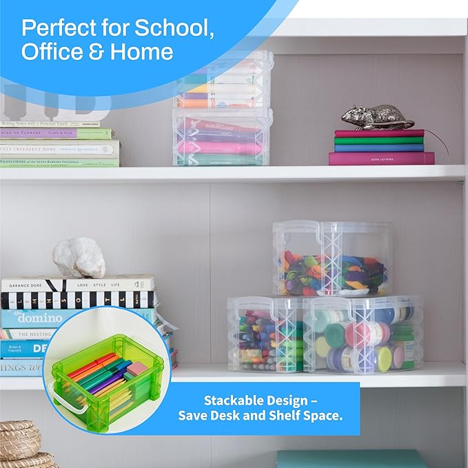 Super Stacker Index Card Box, 3 x 5 Inch Index Cards File Box, Note Holder, Index Card Holder, Photo Boxes Storage, Perfect for 3x5 Index Cards, Recipe Box Holder, Assorted Colors, 1 Count