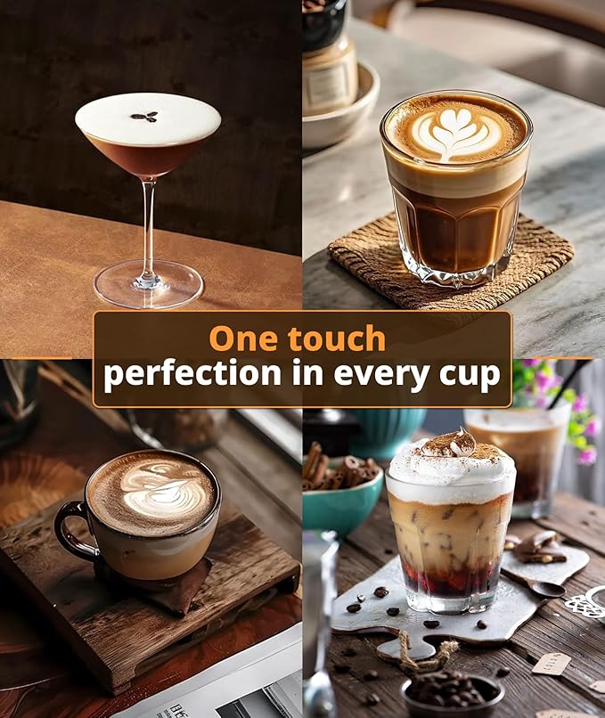Electactic 20 Bar Espresso Machine, Compact Semi-Automatic Coffee Maker with Steam Frother & Instant Heating System, 45oz Removable Water Tank, for Cappuccino, Latte, Cold Brew, Stainless Steel