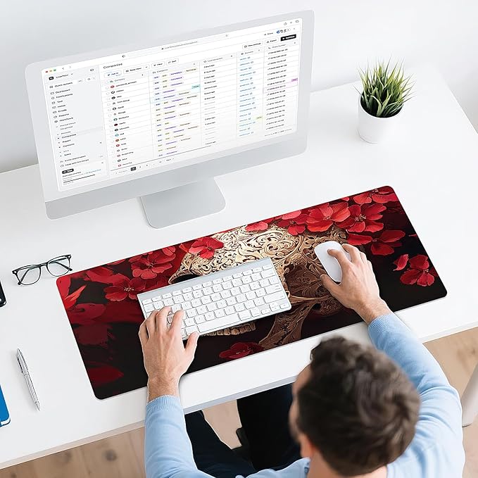Gaming Mouse Pad - (31.5"×11.8") Skull Large Mouse Pads for Desk - Desk Mat for Keyboard and Mouse with Non-Slip Base, Desks Pad Matfor Game/Office & Home