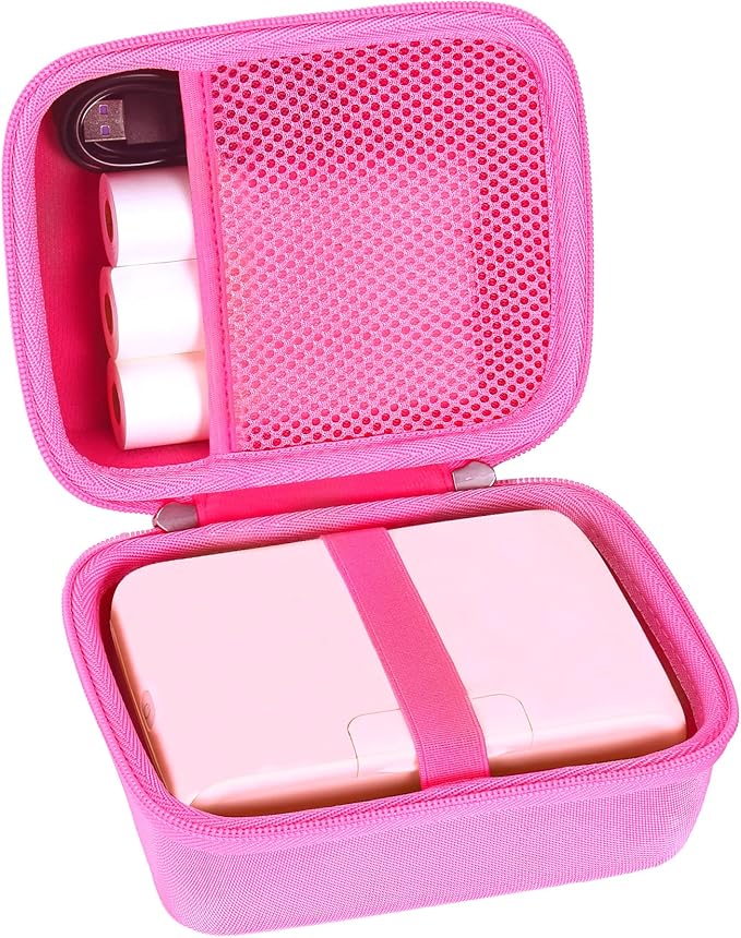 khanka Hard Travel Case Replacement for Phomemo M04S Portable Thermal Printer, Bluetooth Label Printer, Case Only (Pink)