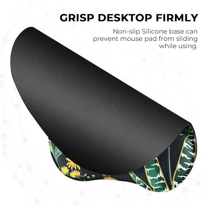 EooCoo Ergonomic Mouse Pad with Wrist Support, Mousepad with Memory Foam Wrist Rest and Non-Slip Base for Computer, Cafe, Home & Office, 9.64 x 8.26 in Office Desk Accessories
