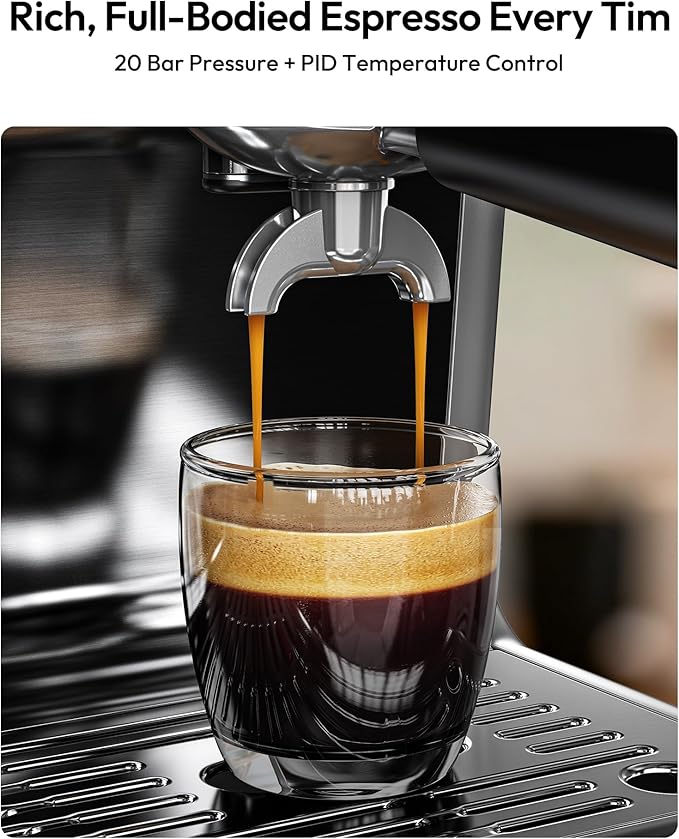 EUHOMY Espresso Machine with Grinder, 20 Bar Professional Espresso Coffee Maker for Home,with Milk Frother for Latte, Cappuccino & Barista-Style