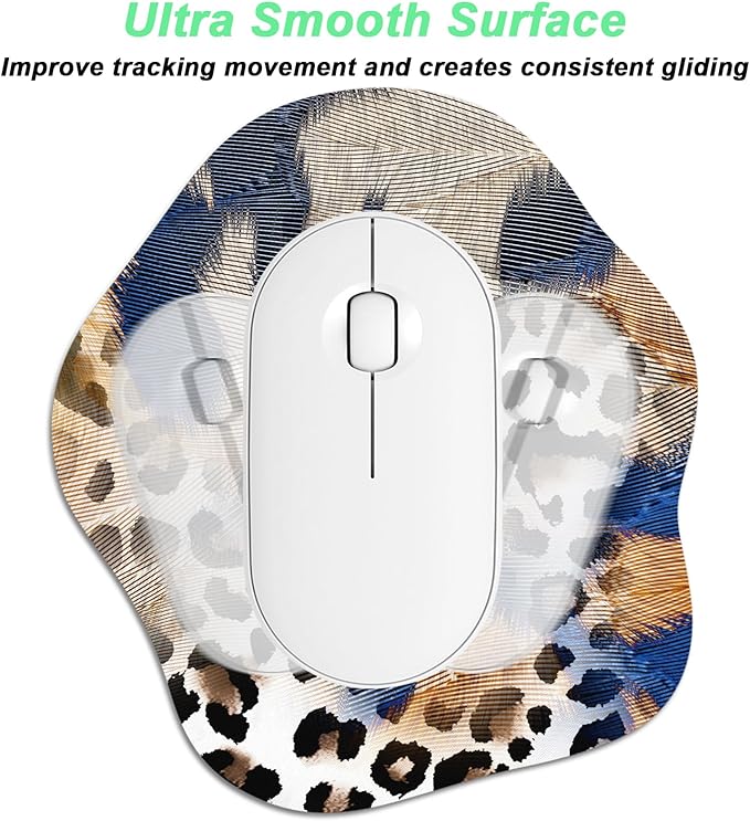 Rimilak Small Mouse Pad 6.5 x 7 Inch, Takes up Wrist and Mouse Space, Waterproof Compact Mini Mouse Mat for Laptop Computer Wireless Mouse Keyboard Home Office Travel,Blue Gold