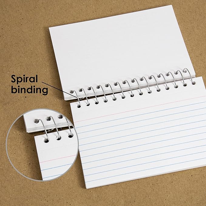 B BAZIC PRODUCTS 50 Ct. Spiral Bound 3" X 5" Ruled White Index Card (519)