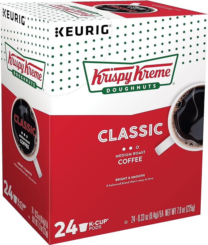Krispy Kreme Classic, Single-Serve Keurig K-Cup Pods, Medium Roast Coffee, 24 Count