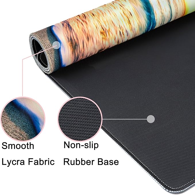Desk Mat,Large Mouse Pad 35''×15.6'' XXL Extended Gaming Mouse Pad Mat with Non-Slip Base Stitched Eges Mousepad for Computer,Office,Keyboard and Laptop - Beach
