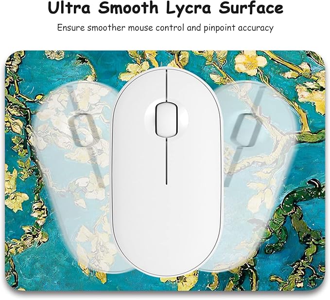 Dapesuom Small Mouse Pad, 6 x 8 Inch Thick Rubber Premium-Textured Non-Slip Portable & Washable Mini Mouse Mat for Women Men Wireless Laptops Keyboard Tray Gaming Work Computer Office Travel, Flower