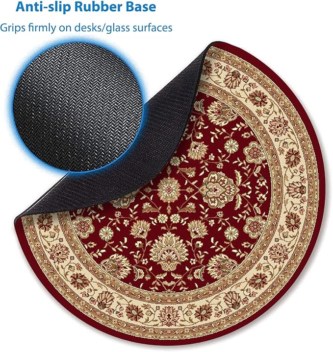 Vintage Oriental Persian Floral Round Mouse Pad Retro Red Beige Flowers Design Mandala Art Circular Mouse Pads