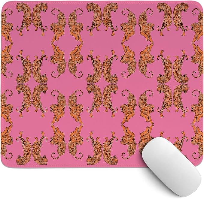 Cheetah Desk Mat,Girly Pink Mouse Pad,Leopard Mouse Pad for Girls Dorm Home Office Decor,Pink Tiger Mouse Pads,10.2x8.2Inch