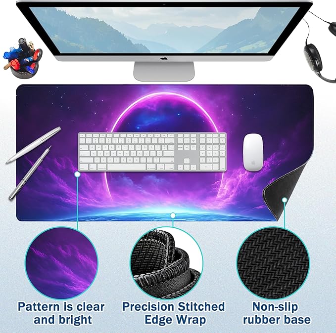 Extended Mouse Pad for Gaming & Office - 31.5"x11.8" Large Desk Mat with Smooth Surface and Stylish Design for PC, Home Office Decor, and Work