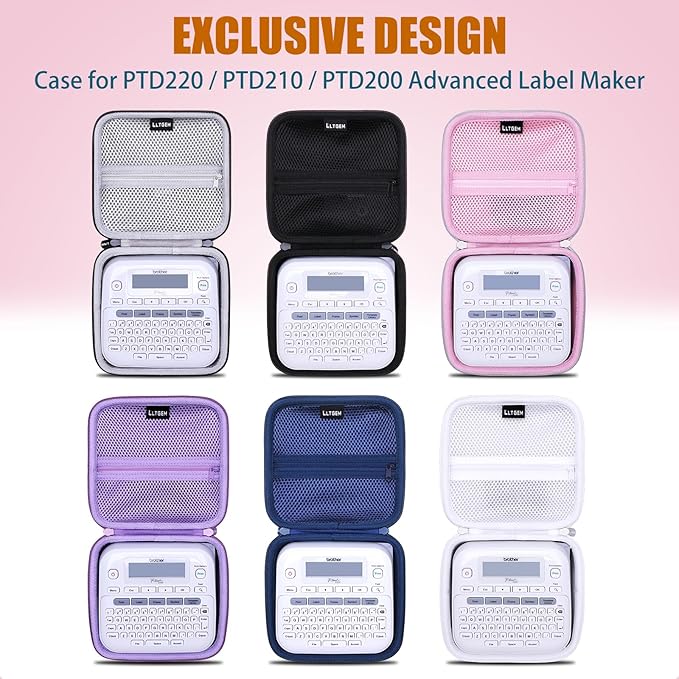 LTGEM Case Compatible with Brother P-Touch PTD220 / PTD210 / PTD200 Home/Office Everyday Label Maker, White (Case Only)