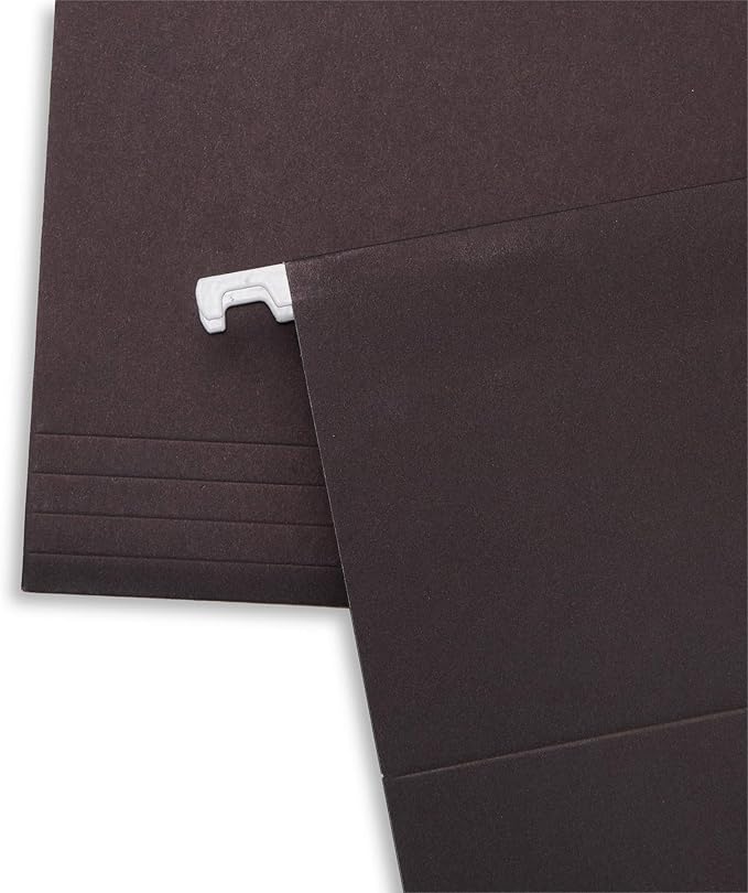Blue Summit Supplies 50 Hanging File Folders, 50 Reinforced Hang Folders, Designed for Home and Office Color Coded File Organization, Letter Size, Black, 50 Pack