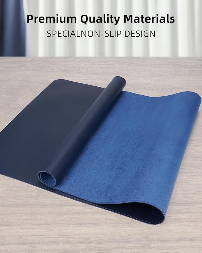 Large Desk Mat 55"x24" - Premium Non-Slip Desk Pad, Waterproof and Scratch-Resistant Office Desk Protector, Large Desk pad Workspace Mat for Home and Office(Midnight Blue)