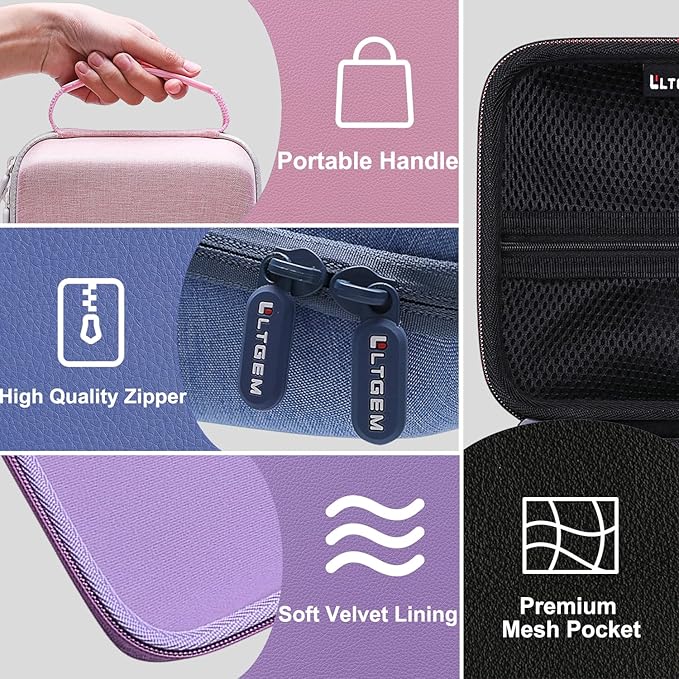 LTGEM Case Compatible with Brother P-Touch PTD220 / PTD210 / PTD200 Home/Office Everyday Label Maker, Black+Gray(Case Only)