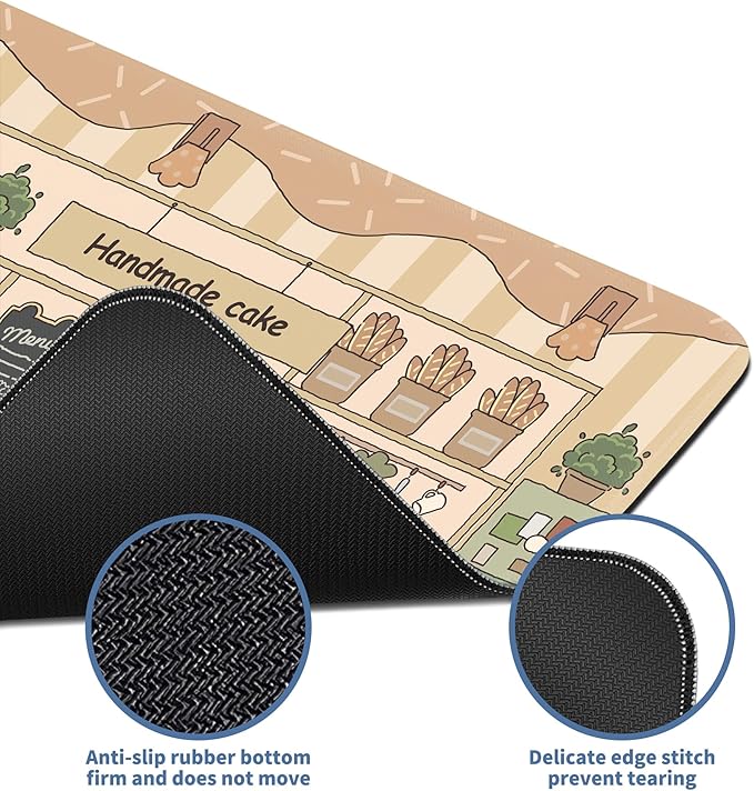 Cute Mouse Pad Large Desk Mat Extended Keyboard Pad Funny XL Mousepad with Non-Slip Base and Stitched Edge Kawaii Bear Mouse Mat Desk Pad 31.5 x 11.8 in Mouse Pads for Desk Decor Home Office Gaming