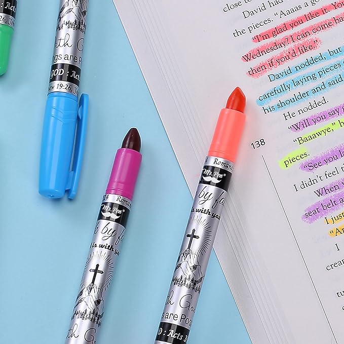 Mr. Pen Bible Journaling Kit, 18 Pack - 10 Gel Highlighters, 8 No Bleed Pens, Bible Pens and Highlighters, No Bleed, Gift