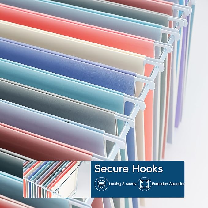 Pink Hanging File Folders,25 Pack Letter Size File Folders with 1/5-cut Tabs,Office Essentials for Filing Cabinet & Desk Storage