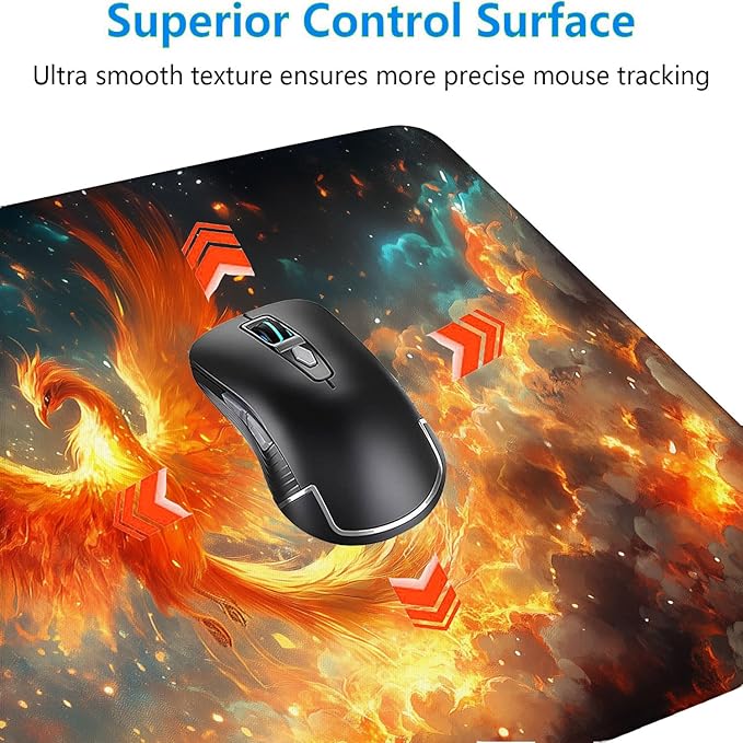 Fire Phoenix Gaming Mouse Pad Desk Pad Fantasy Myth Dream Red Bird Mousepad XL Large Gaming Mouse Pad Laptop Keyboard Mat Desk Pad Office Home Decor for Women Girl 31.5"x11.8"