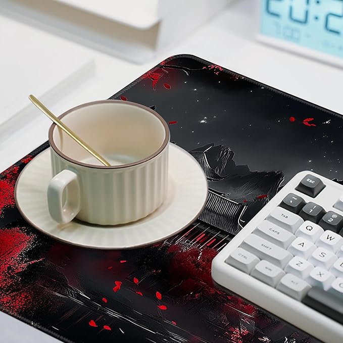 Mouse Pad Desk Mat XL Mouse Pad Gaming Keyboard Mat Office Desk Decor Accessories (Moon Bird)