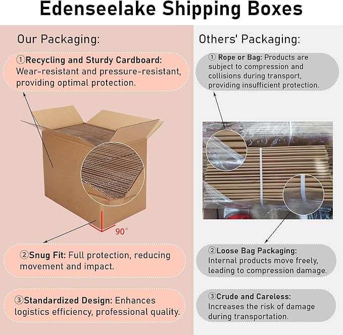 EdenseeLake 40 Pack 5x5x5 inches Shipping Boxes Small Cardboard Boxes for Packing, Moving, Mailing, Brown