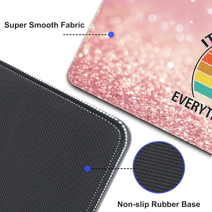 Desk Mat,Large Mouse Pad 35''×15.6'' XXL Extended Gaming Mouse Pad Mat with Non-Slip Base Stitched Eges Mousepad for Computer,Office,Keyboard and Laptop - Pink Fire