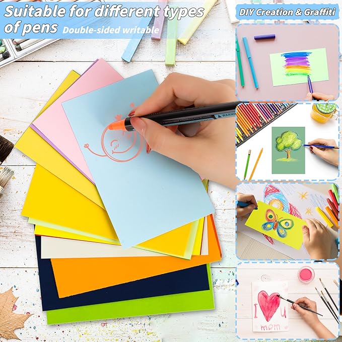 1000 Pcs Colored Index Cards Bulk 4 x 6 Inch Blank Flash Cards 20 Assorted Colors Notecards 180GSM Heavyweight Index Note Cards Portable Note Taking for Studying School College Office Memo