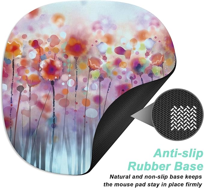 Rimilak Small Mouse Pad 6.6 Inch, Takes up Wrist and Mouse Space, Waterproof Compact Mini Mouse Mat for Laptop Computer Wireless Mouse Keyboard Home Office Travel,Pink Watercolor