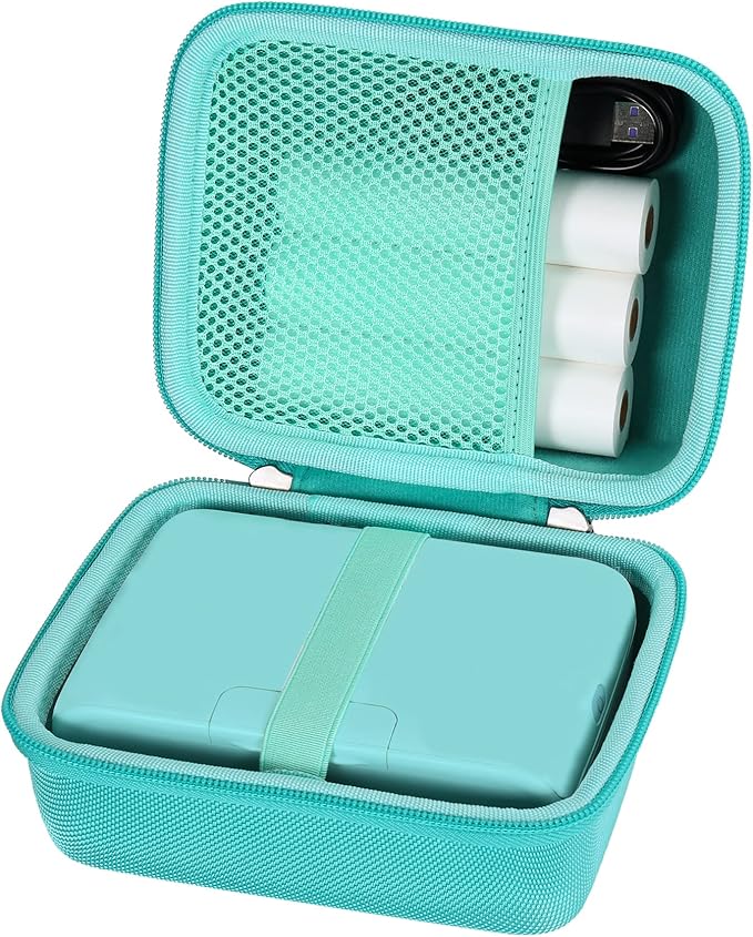 khanka Hard Travel Case Replacement for Phomemo M04S Portable Thermal Printer, Bluetooth Label Printer, Case Only (Teal)