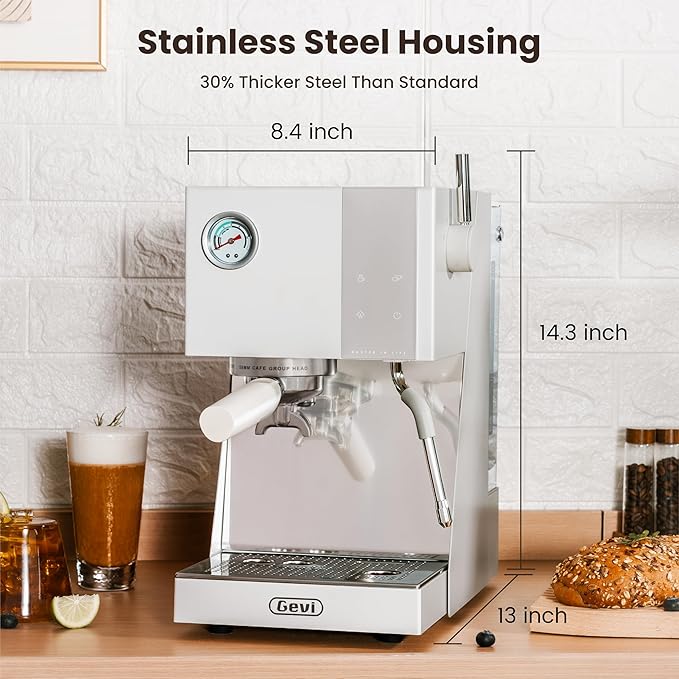 Gevi 58mm Professional Espresso Machine - PID Temperature Control & OPV System, Touch Display, 20Bar Italian Pump, Milk Frother for Barista-Quality Home Coffee, Great Gift