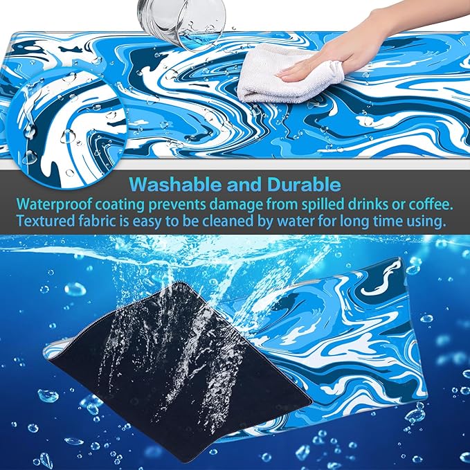 Canjoy Gaming Mouse Pad, Fluid Pattern Mouse Pad 31.5x15.7inch Large Extended Computer Mouse Mat Keyboard Full Desk Mousepad for Gaming, Office, Home