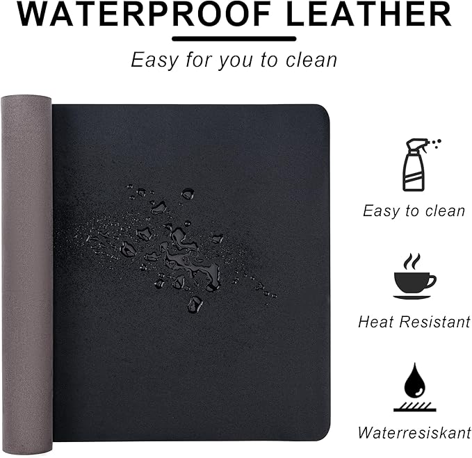 Leather Desk Pad Protector,Non-Slip Desk Pad,on-Slip PU Leather Large Mouse Pad,Easy Clean Desk Protecor Mat,Writing Pad for Office Work/Home/Decor(Pink, 23.6" x 13.7")