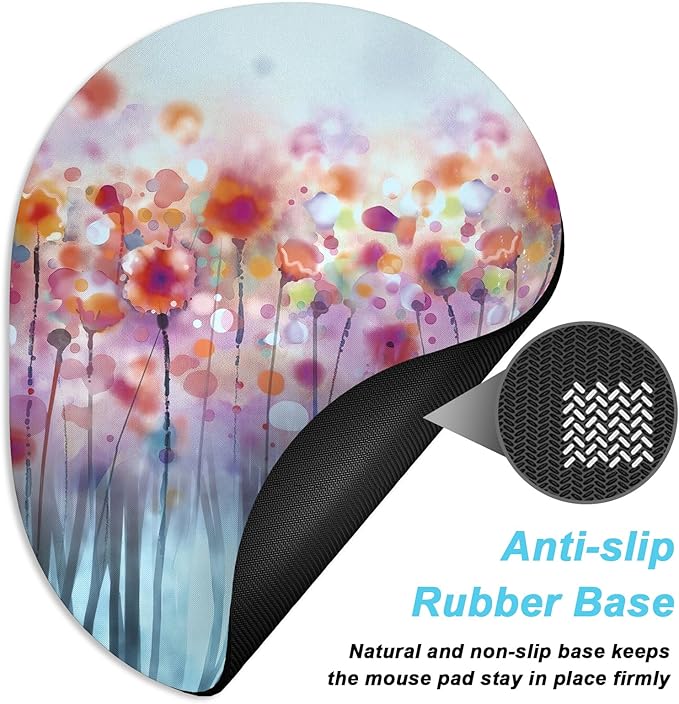 Rimilak Small Mouse Pad 6 x 8 Inch, Takes up Wrist and Mouse Space, Waterproof Compact Mini Mouse Mat for Laptop Computer Wireless Mouse Keyboard Home Office Travel,Pink Watercolor