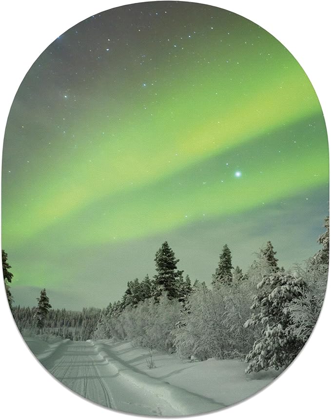 Rimilak Small Mouse Pad 6 x 8 Inch, Takes up Wrist and Mouse Space, Waterproof Compact Mini Mouse Mat for Laptop Computer Wireless Mouse Keyboard Home Office Travel,Green Light