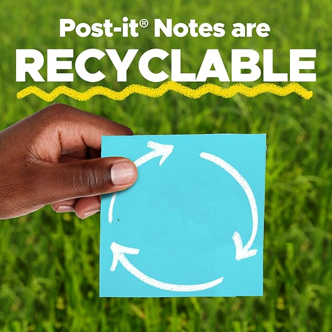 Post-it Super Sticky Lined Notes,6 Sticky Note Pads,4 x 4 in.,Ideal for Organization in Your Dorm,Home or Office,Canary Yellow,(Pack of 6)