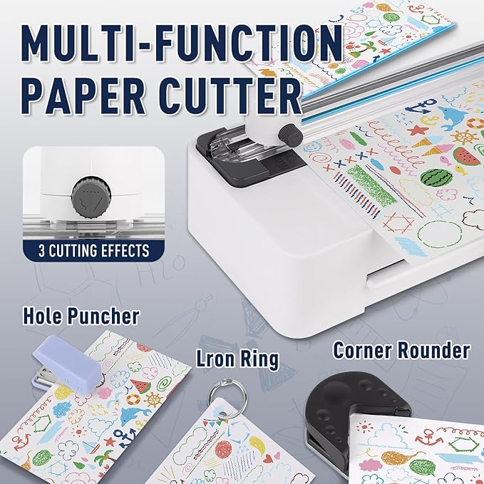 ZEQUAN 10-in-1 A4 Laminator Machine - 9 Inch Cold & Thermal Laminator with 30 Laminating Sheets, 3-in-1 Paper Cutter, Corner Rounder, Paper Punch for Documents, Photos, Crafting