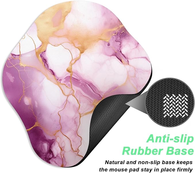 Rimilak Small Mouse Pad 6.5 x 7 Inch, Takes up Wrist and Mouse Space, Waterproof Compact Mini Mouse Mat for Laptop Computer Wireless Mouse Keyboard Home Office Travel,Purple God Marble